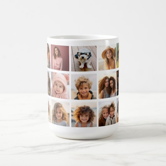 21 Photo Collage Grid - galerij - wit Koffiemok (Center)