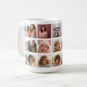 21 Photo Collage Grid - galerij - wit Koffiemok (Voorkant links)