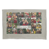 21 Photo Collage Grid met 2 tekstvakken Kussensloop (Voorkant)