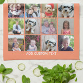 21 Photo Collage - Raster met extra Tekst - koraal Theedoek (Gevouwen)