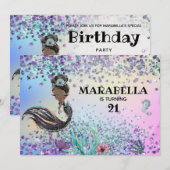 *~* 21 Rainbow Mermaid LUXE Birthday Party Kaart (Voorkant / Achterkant)