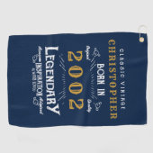 21 september 2002 Naam retro Legend Blue Gold toev Golfhanddoek (Horizontaal)