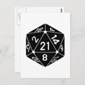 21-sided 21-Birthday D20 Fantasy Gamer Die Briefkaart (Voorkant / Achterkant)