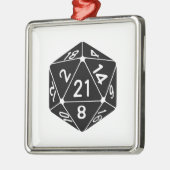 21-sided 21-Birthday D20 Fantasy Gamer Die Metalen Ornament (Links)