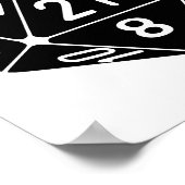 21-sided 21-Birthday D20 Fantasy Gamer Die Poster (Hoek)