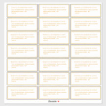 21 Sjabloon gastadres elke 1,75 x 4,25-inch goud