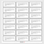 21 Sjabloon gastadres elke 1,75 x 4,25-inch zwart Sticker (Vel)