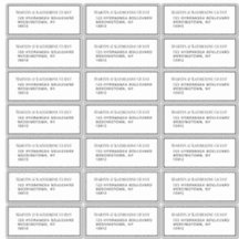 21 Sjabloon gastadres elke 1,75 x 4,25-inch zwart