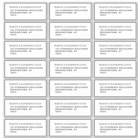 21 Sjabloon gastadres elke 1,75 x 4,25-inch zwart Sticker (Voorkant)