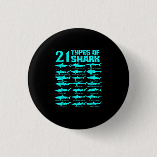 21 Soorten Gift voor mariene biologie van haaien Ronde Button 3,2 Cm