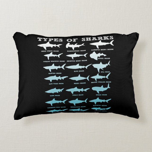 21 soorten haaienbiologie accent kussen (Voorkant)