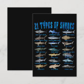 21 soorten haaiensoorten bedankkaart (Voorkant / Achterkant)