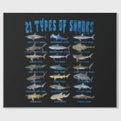 21 soorten haaiensoorten cadeaupapier (Vlak)