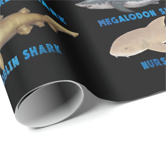 21 soorten haaiensoorten cadeaupapier (Rol Hoek)