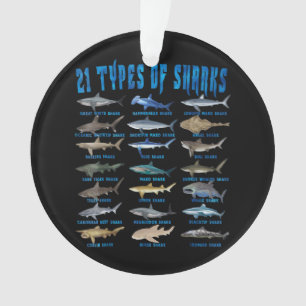 21 soorten haaiensoorten ornament