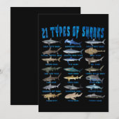21 soorten haaiensoorten save the date (Voorkant / Achterkant)