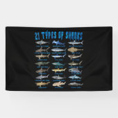 21 soorten haaiensoorten spandoek (Horizontaal)