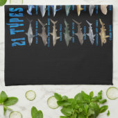 21 soorten haaiensoorten theedoek (Gevouwen)