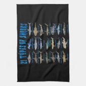 21 soorten haaiensoorten theedoek (Verticaal)