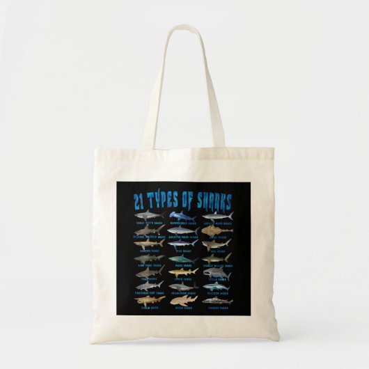 21 soorten haaiensoorten tote bag (Voorkant)