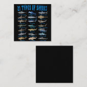 21 soorten haaiensoorten vierkante visitekaartje (Voorkant / Achterkant)