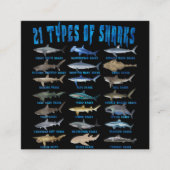 21 soorten haaiensoorten vierkante visitekaartje (Voorkant)