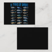 21 soorten haaiensoorten visitekaartje (Voorkant / Achterkant)