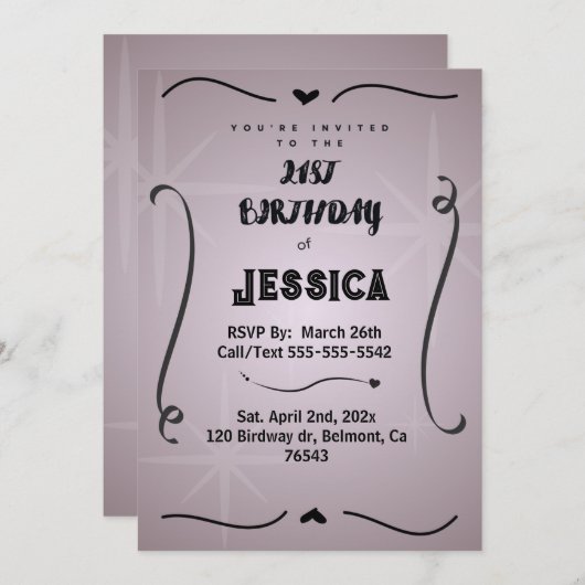 21 st Birthday Personalized Digital Kaart (Voorkant / Achterkant)