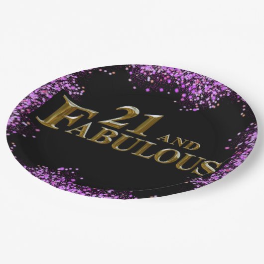 21 ste verjaardag papieren bordje (Gekanteld)