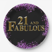 21 ste verjaardag papieren bordje (Voorkant)
