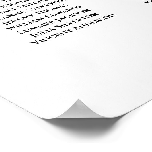 21 Tabel Ivory White Roses Wedding Seating Chart Poster (Hoek)