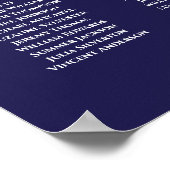 21 Tabel Simple Navy Blue Wedding Seating Chart Poster (Hoek)