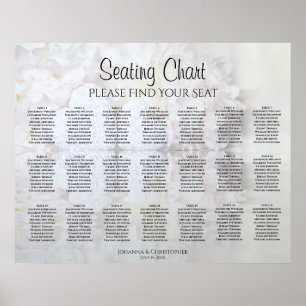 21 Tabel White Reflections Wedding Seating Chart Poster