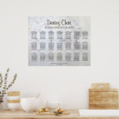 21 Tabel White Reflections Wedding Seating Chart Poster (Keuken)
