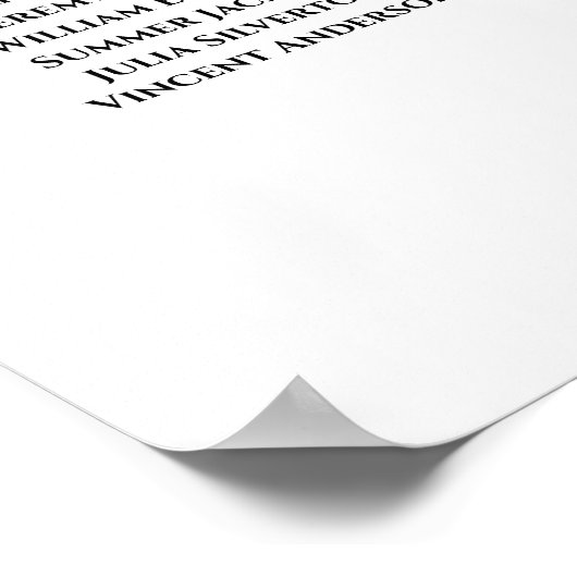 21 Tafel Blush Peach Rozen Wedding Seating Chart Poster (Hoek)