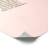21 Tafel-bruiloft-zitje Blush Pink & Gold Poster (Hoek)