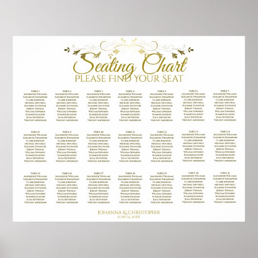 21 Tafel Gold Vlaams bruiloft Poster (Voorkant)