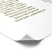 21 Tafel Gold Vlaams bruiloft Poster (Hoek)