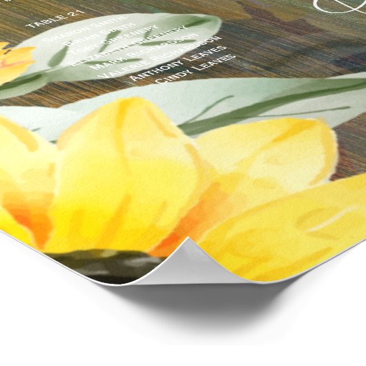 21 Tafel Rustieke Hout ZONNEBLOEMEN FOTO STOELEN Poster (Hoek)