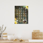 21 Tafel Rustieke Hout ZONNEBLOEMEN FOTO STOELEN Poster (Keuken)