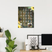 21 Tafel Rustieke Hout ZONNEBLOEMEN FOTO STOELEN Poster (Thuiskantoor)