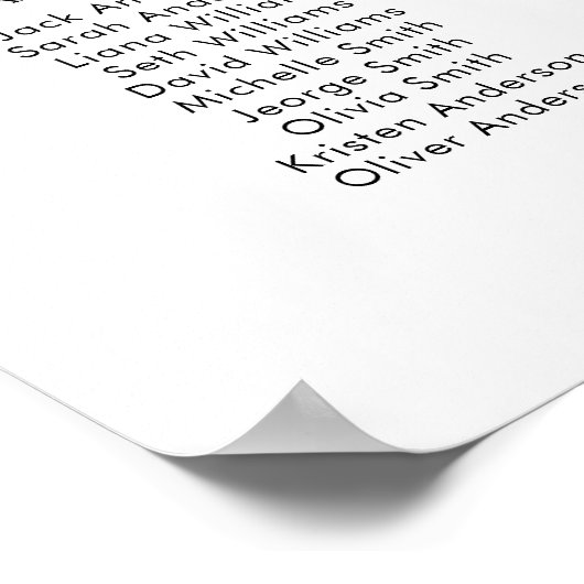 21 Tafels Onze favoriete Mensen Zitschema Plan Poster (Hoek)