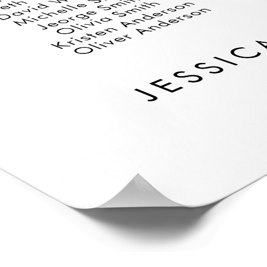 21 Tafels Onze favoriete Mensen Zitschema Plan Poster (Hoek)