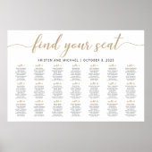 21 Tafels Vind Je Stoel Zitplaats Chart Plan Poster (Voorkant)