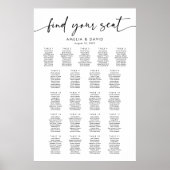 21 Tafels Vind Je Stoel Zitplaats Grafiek Poster (Voorkant)