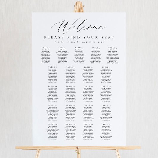 21 Tafels Welkom Zitplaatskaart Poster