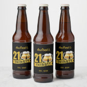 21 & THIRSTY-21ST BIRTHDAY  BIER ETIKET (Flessen)