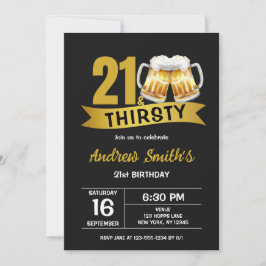 21 & THIRSTY-21ST BIRTHDAY INVITATION KAART