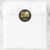 21 & THIRSTY-21ST BIRTHDAY INVITATION RONDE STICKER (Tas)