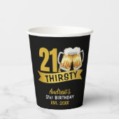 21 & THIRSTY-21ST BIRTHDAY  PAPIEREN BEKERS (Achterkant)